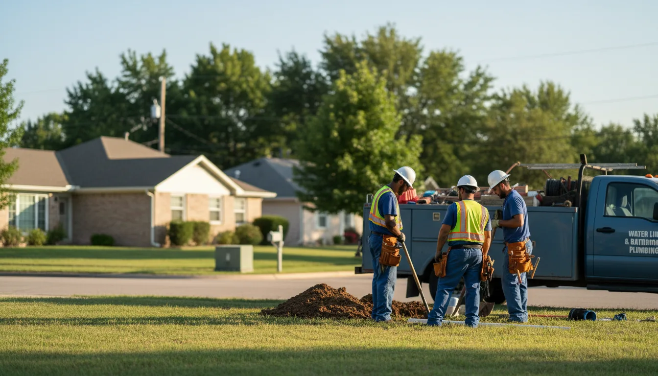 Residential water line and bathroom plumbing service in Houston, DE